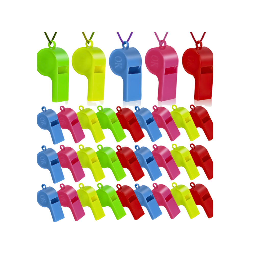 Renkli Plastik Düdük Boyun İpli Çocuk Spor ve Oyun Düdüğü