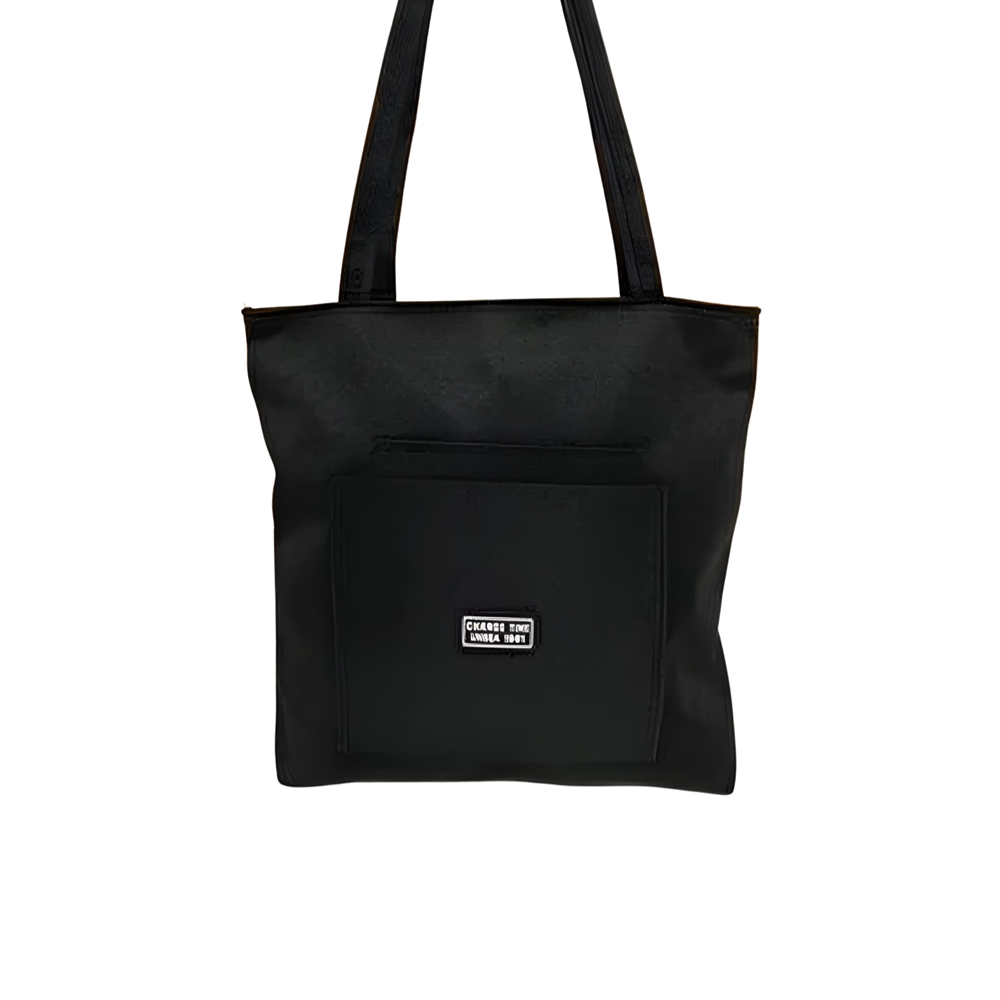 Siyah Bez Çanta Dayanıklı Kumaş Omuz ve Alışveriş Çantası