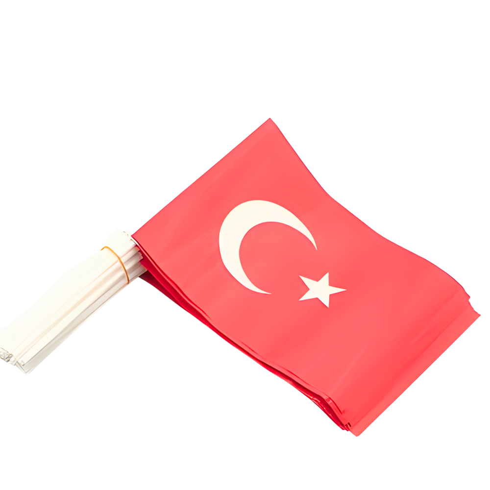 Türk Bayrağı Kağıt Flama Büyük Boy – Saplı Tekli Bayrak