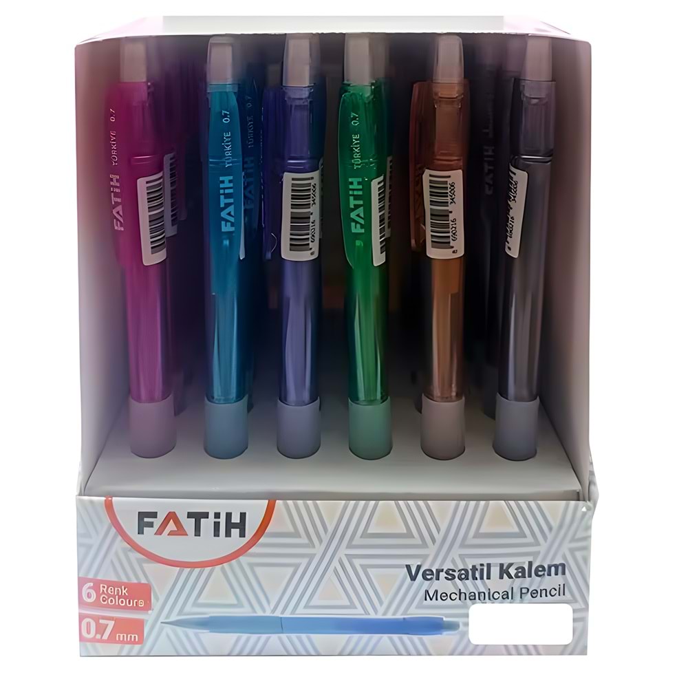 Fatih Versatil Kalem 0.7 mm | Mekanik Uçlu Kalem | Karışık Renk