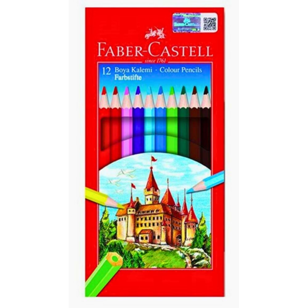 FABER-CASTELL Kuru Boya Kalemi Seti 12 Renk | FSC Sertifikalı Standart Boy