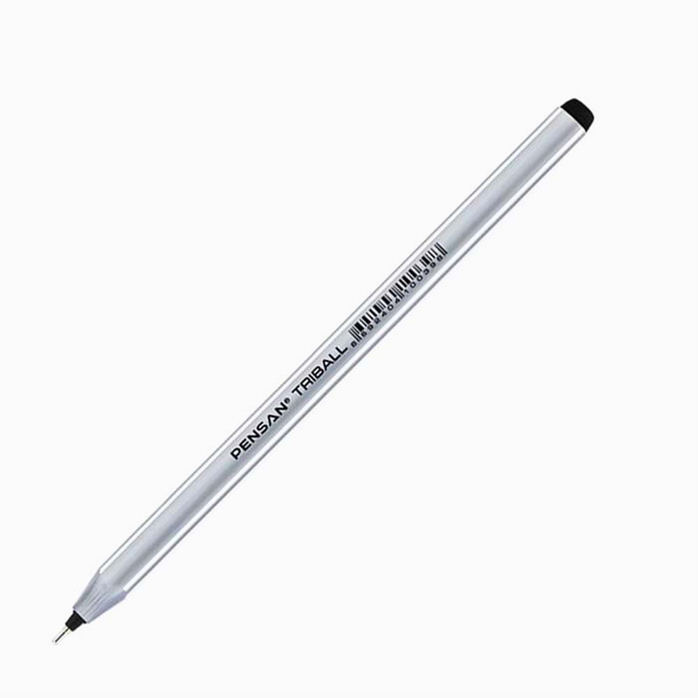 PENSAN Triball Siyah Tükenmez Kalem - Ergonomik Üçgen Gövdeli Kalem