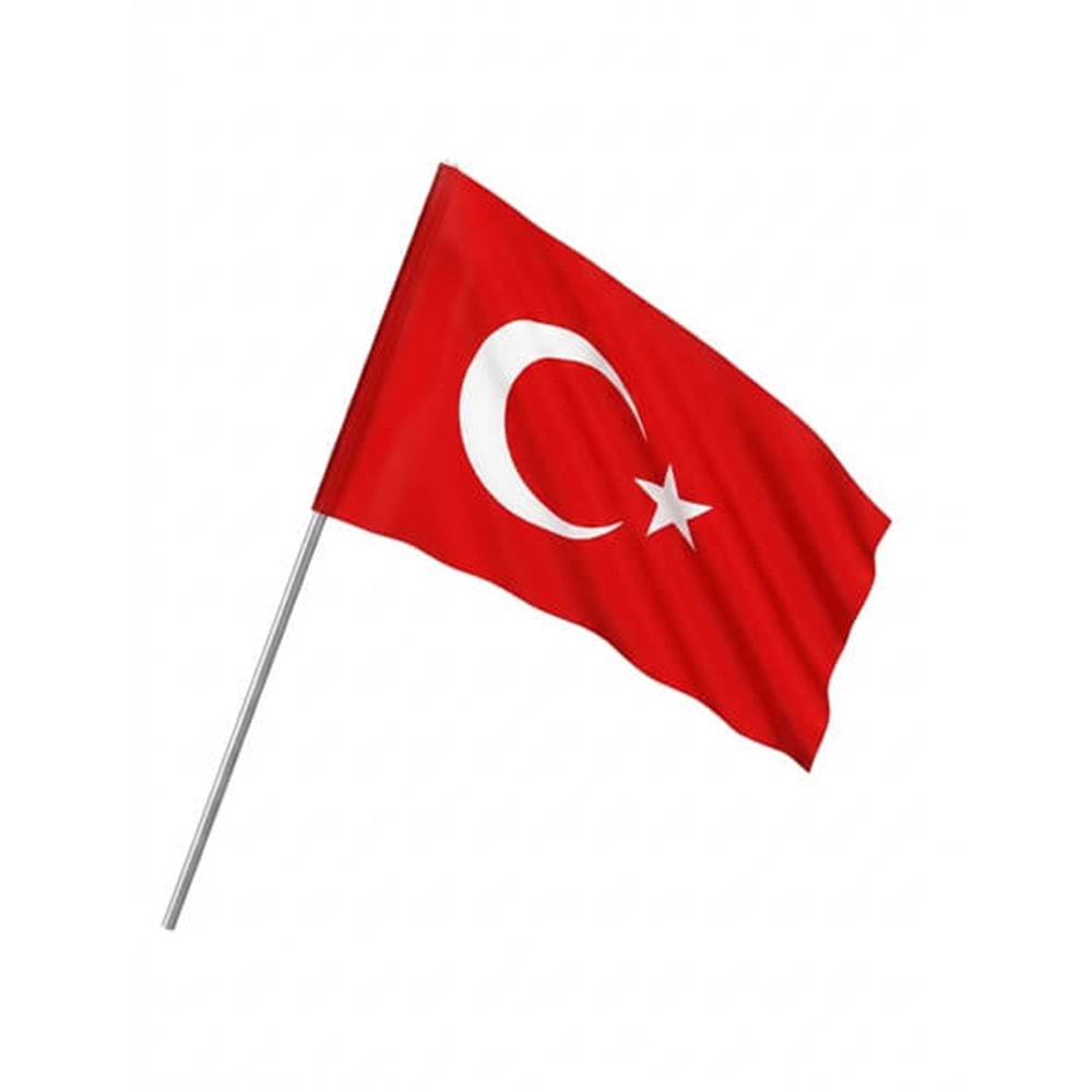 Sopalı Türk Bayrağı Raşel Kumaş Sallama Bayrak