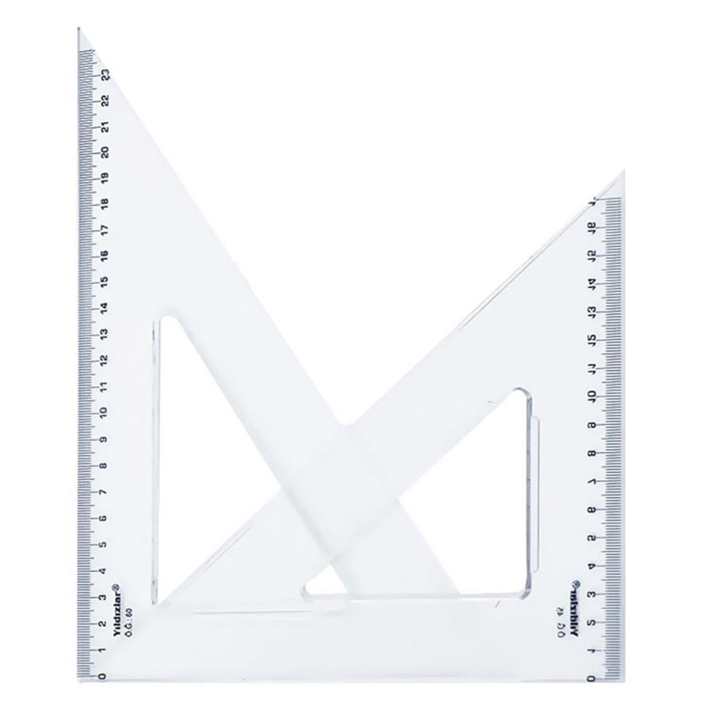 Teknik Çizim Gönye Seti (45° ve 60°) - Şeffaf Plastik Büyük Boy Gönye