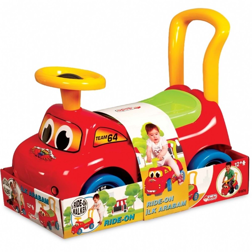 Dede 01974 İlk Arabam (Ride-On & Yürüteç) - 12+ Ay Destekli Araba
