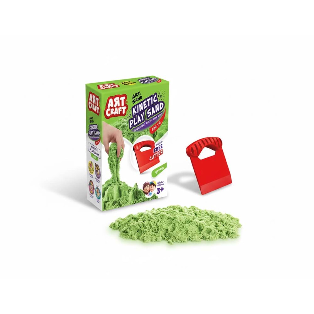 Aksesuarlı Yeşil Kinetik Oyun Kumu 500 gr