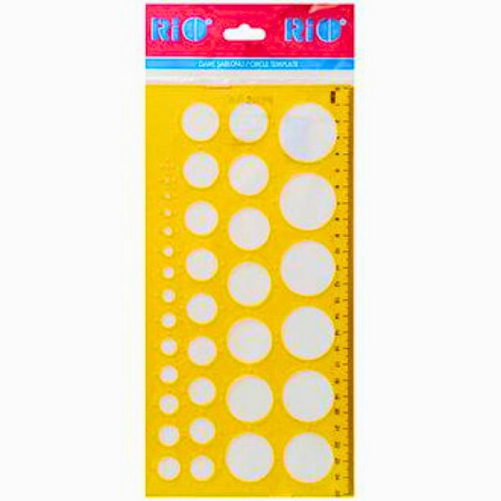 RIO Daire Şablonu ve Çizim Cetveli - Farklı Boyutlarda Daire Çizim Şablonu