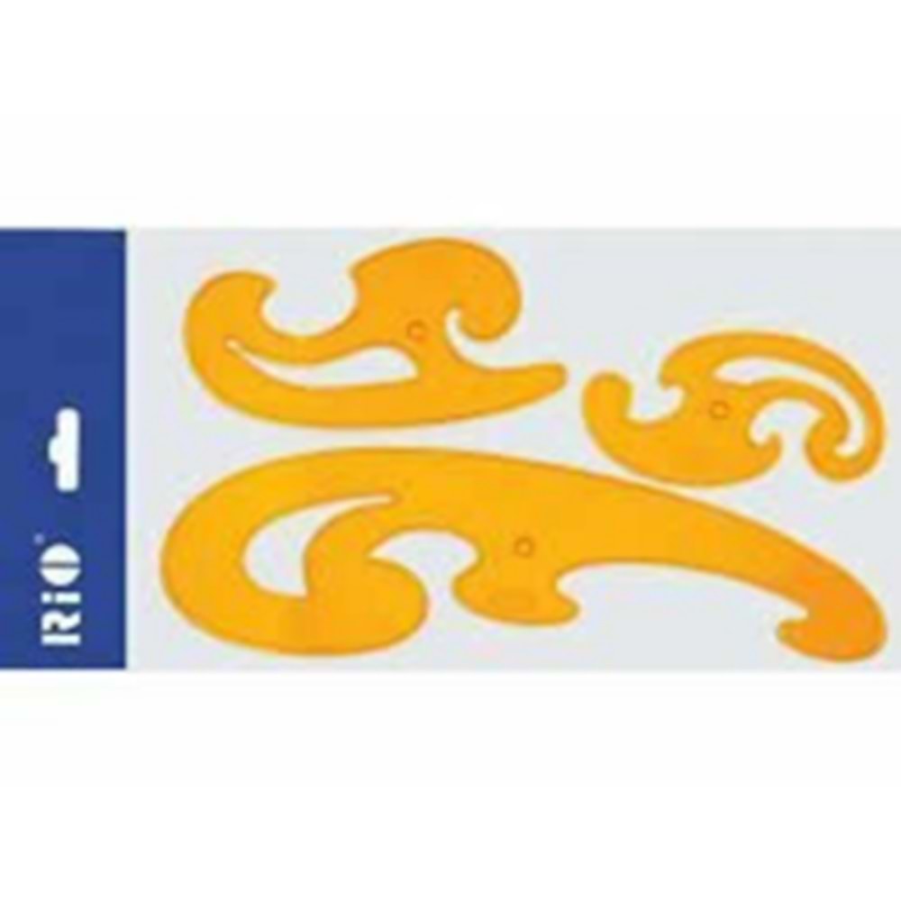 RIO Pistole Eğri Cetvel Seti - 3 Parça Teknik Çizim Şablonu