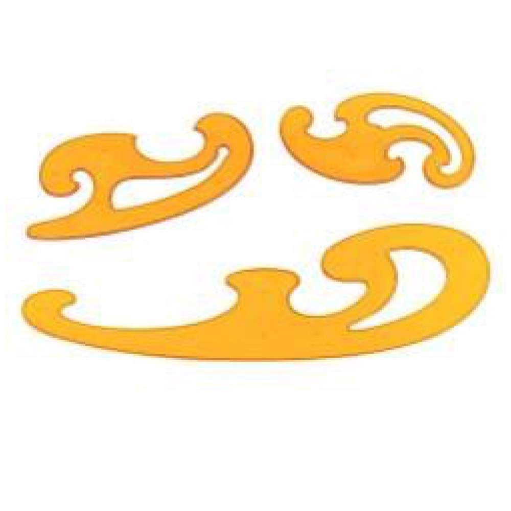 RIO Pistole Eğri Cetvel Seti - 3 Parça Teknik Çizim Şablonu