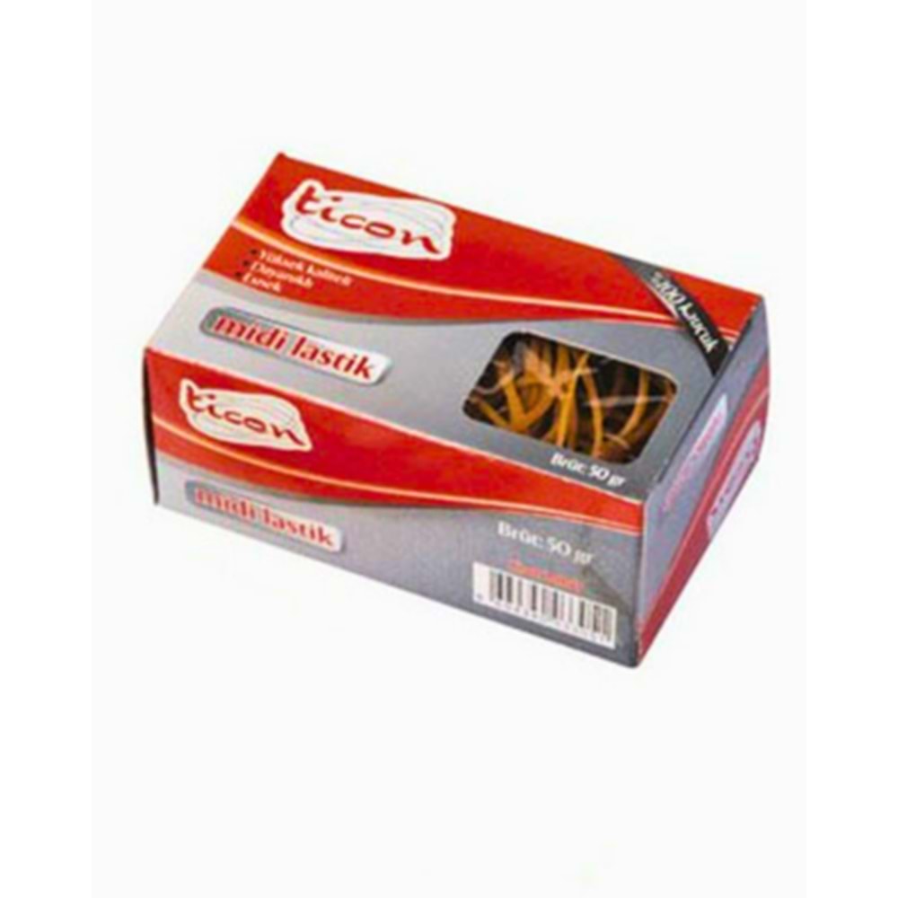 TİCON Midi Boy Ambalaj Lastiği 50 gr | Naturel Renk Yüksek Kaliteli Paket Lastiği
