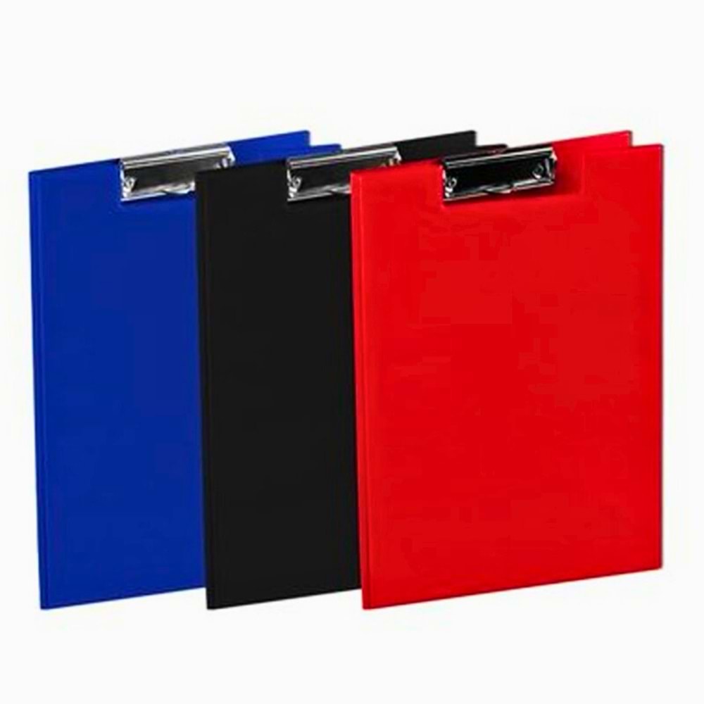 TEMAT Kapaklı Sekreter Altlığı (Mavi) - A4 Metal Klipsli Dosya Panosu