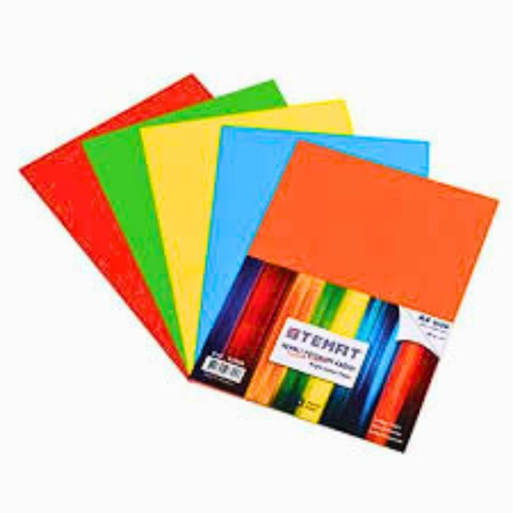 TEMAT 50 Sayfa Renkli Fotokopi Kağıdı - 10 Farklı Canlı Renk