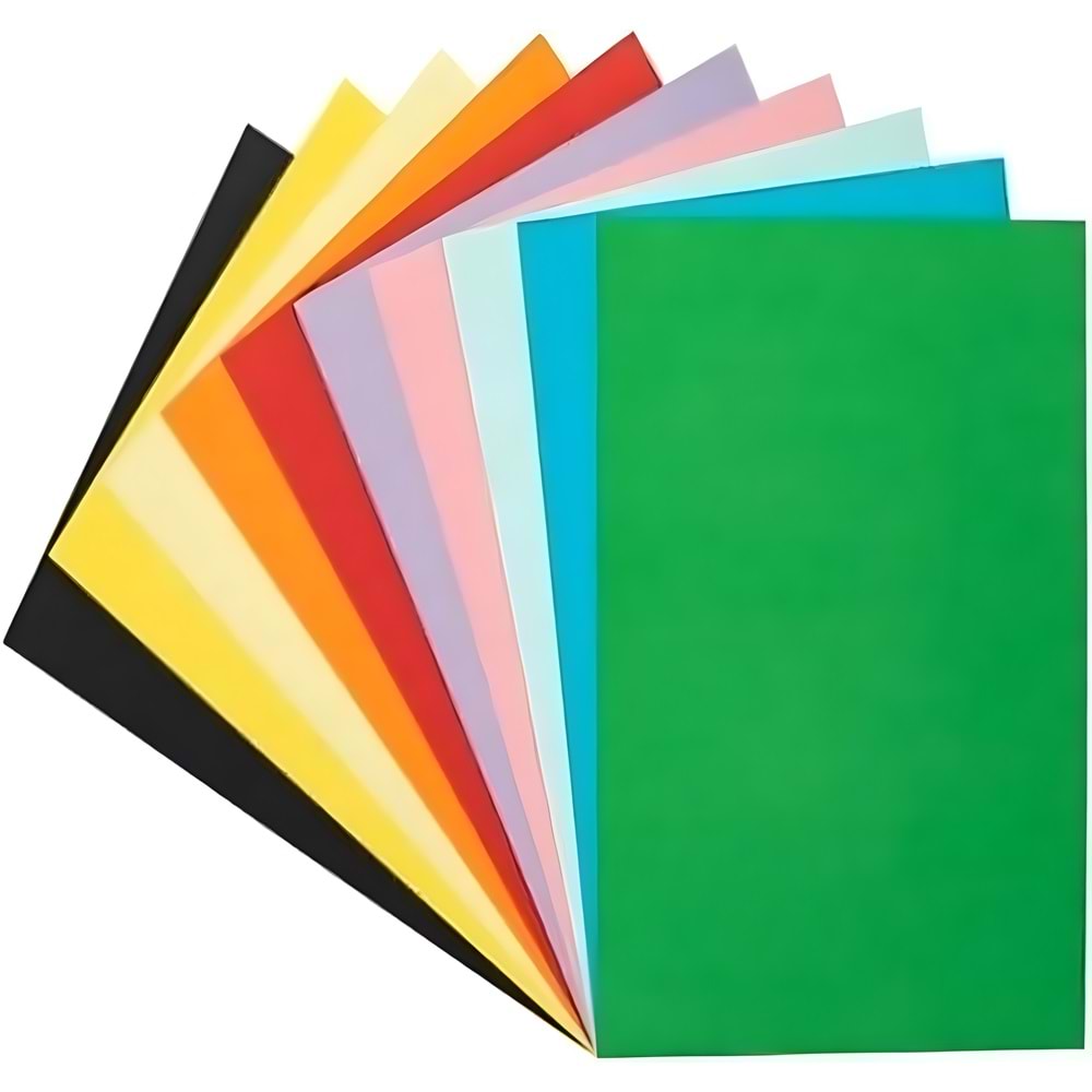 Temat Ticon Rulo Fon Kartonu 48x68 cm – 10 Renkli El İşi Kartonu (Tek Adet)