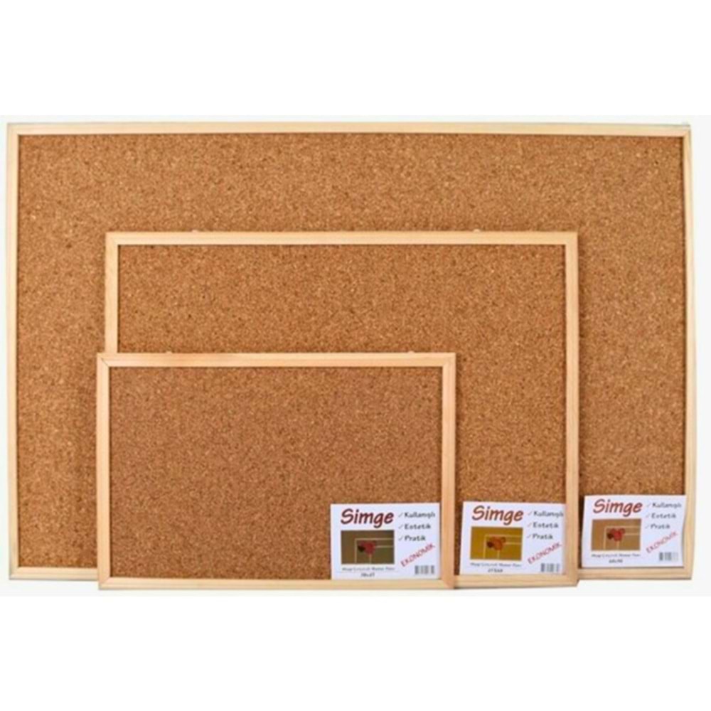Simge Ahşap Çerçeveli Mantar Pano (45x60 cm)