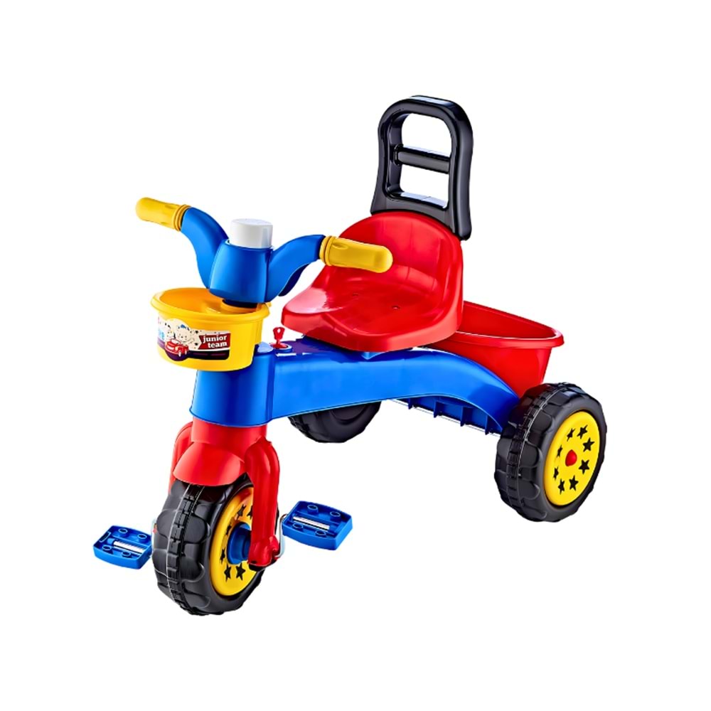 Gökkuşağı Renkli Üç Tekerlekli Çocuk Bisikleti | Sepetli Pedallı İlk Bisiklet