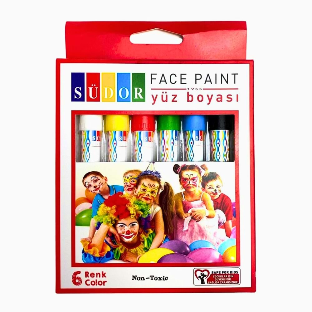Südor 6 Renk Toksik Olmayan Yüz Boyası Seti