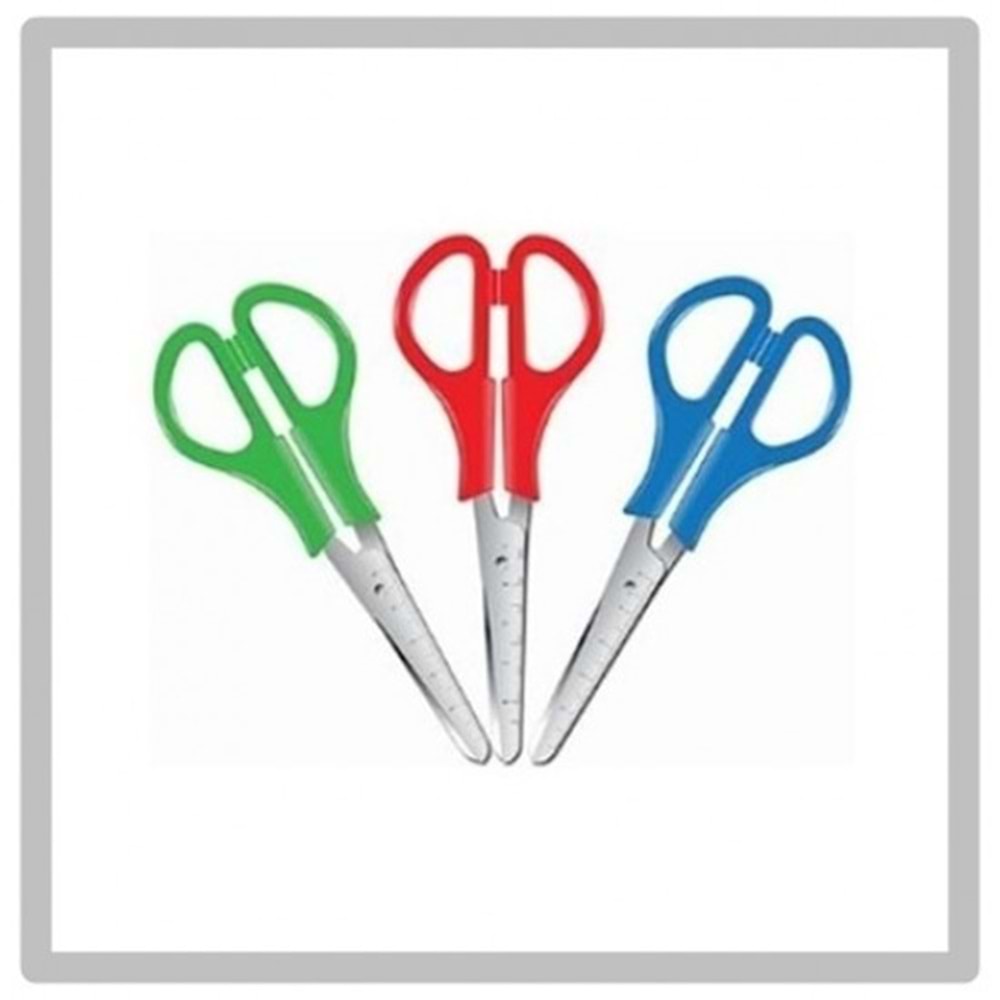 SÜDOR Öğrenci Makası 50 mm Bıçak Uzunluğu | Eko Seri Küt Uçlu Cetvelli Makas