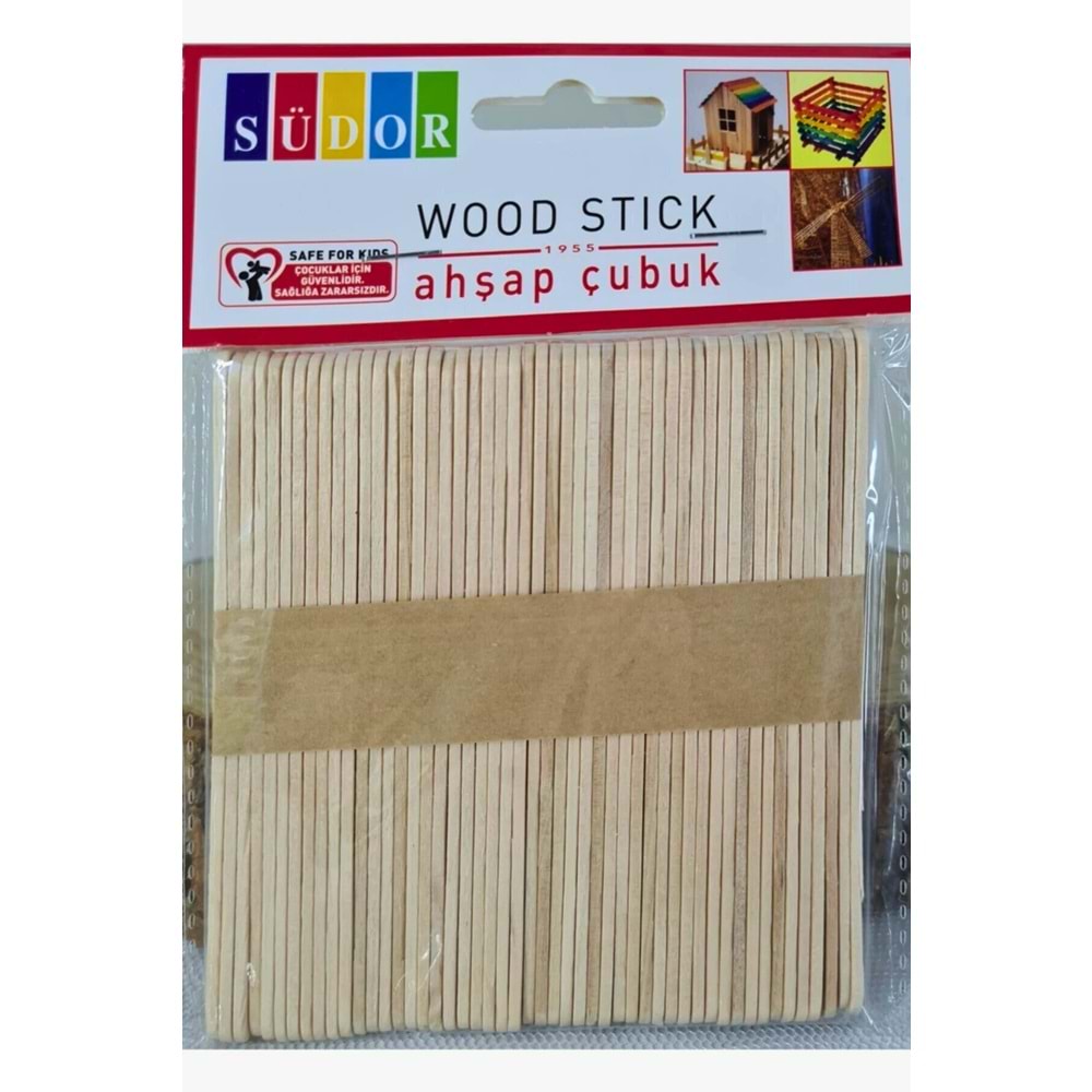 Südor Doğal Ahşap Çubuk (Wood Stick) - Boyasız Hobi ve El İşi Çubuğu