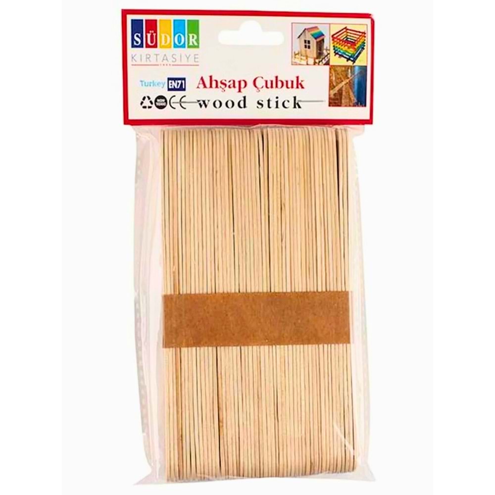 Südor Büyük Boy Doğal Ahşap Çubuk (Wood Stick) - Hobi ve Maket Yapım Malzemesi