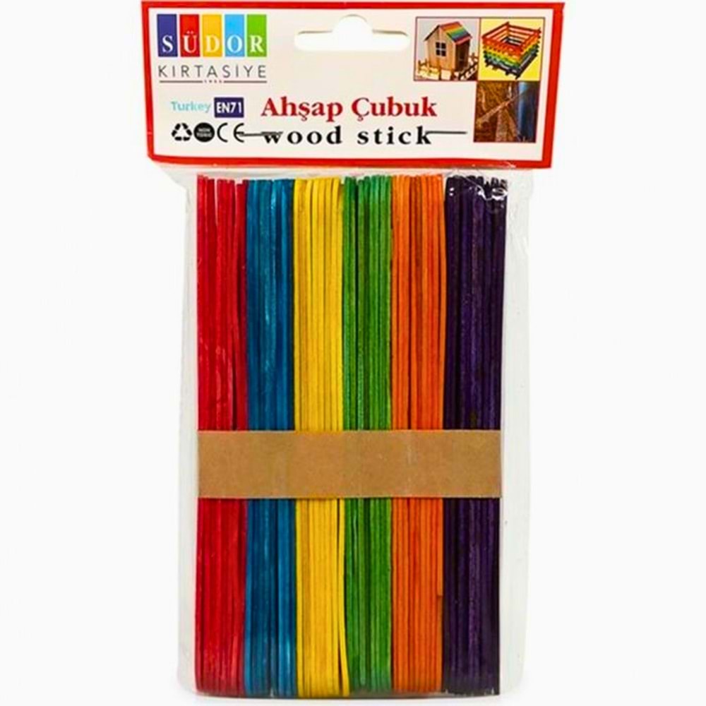 Südor Gökkuşağı Renkli Ahşap Çubuk (Wood Stick)
