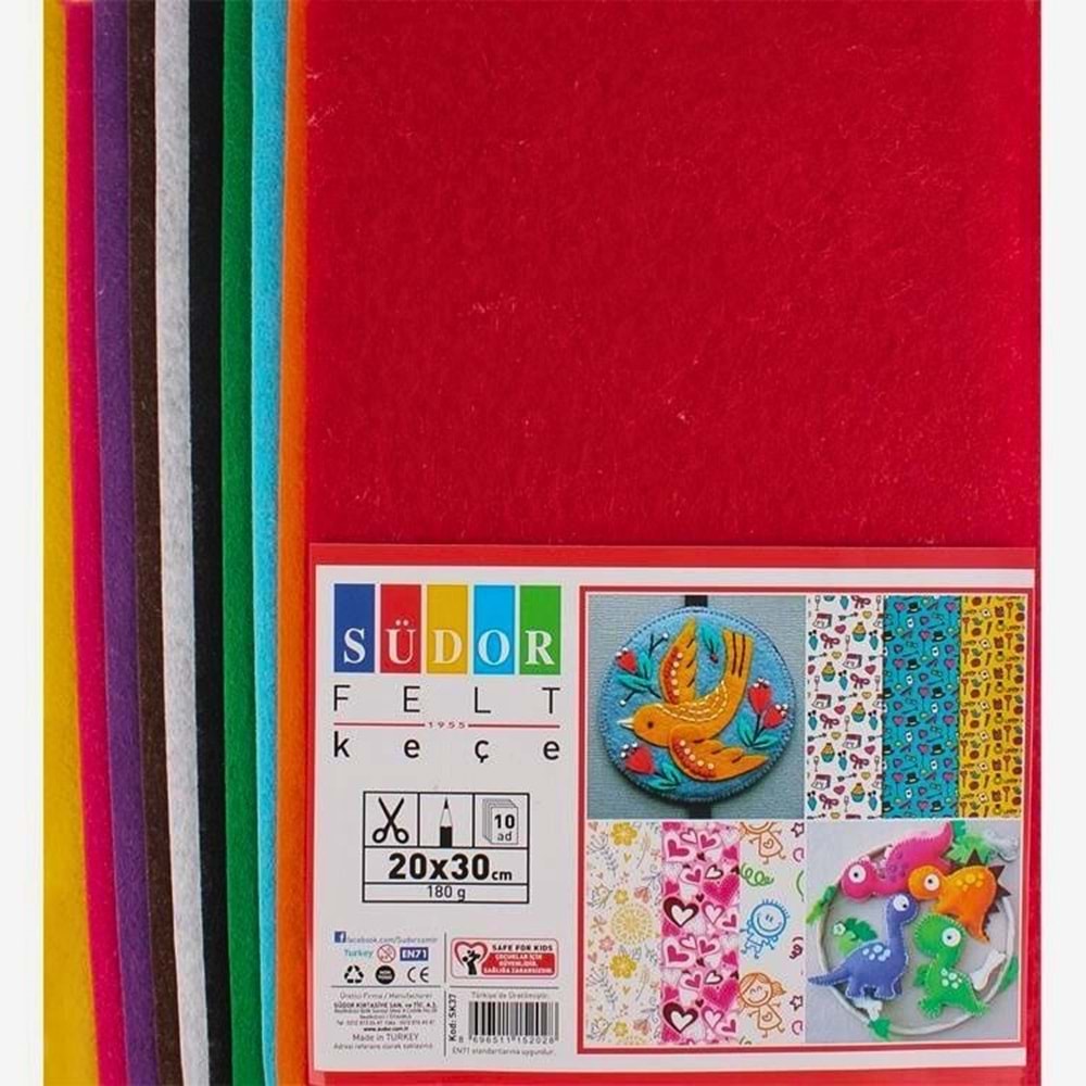 Südor Keçe 20x30 cm 10 Renk 180 g *NET*