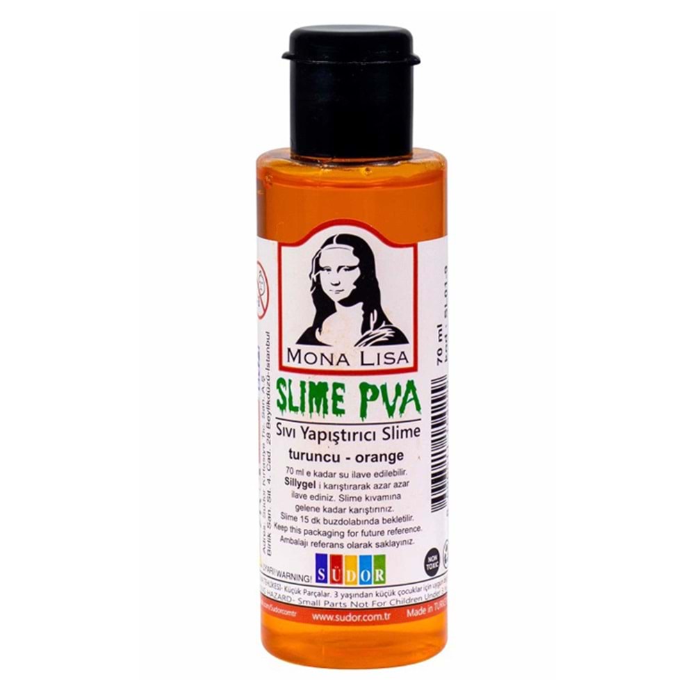 Mona Lisa Turuncu Slime Yapıştırıcı (PVA) - 70 ml Renkli Tutkal