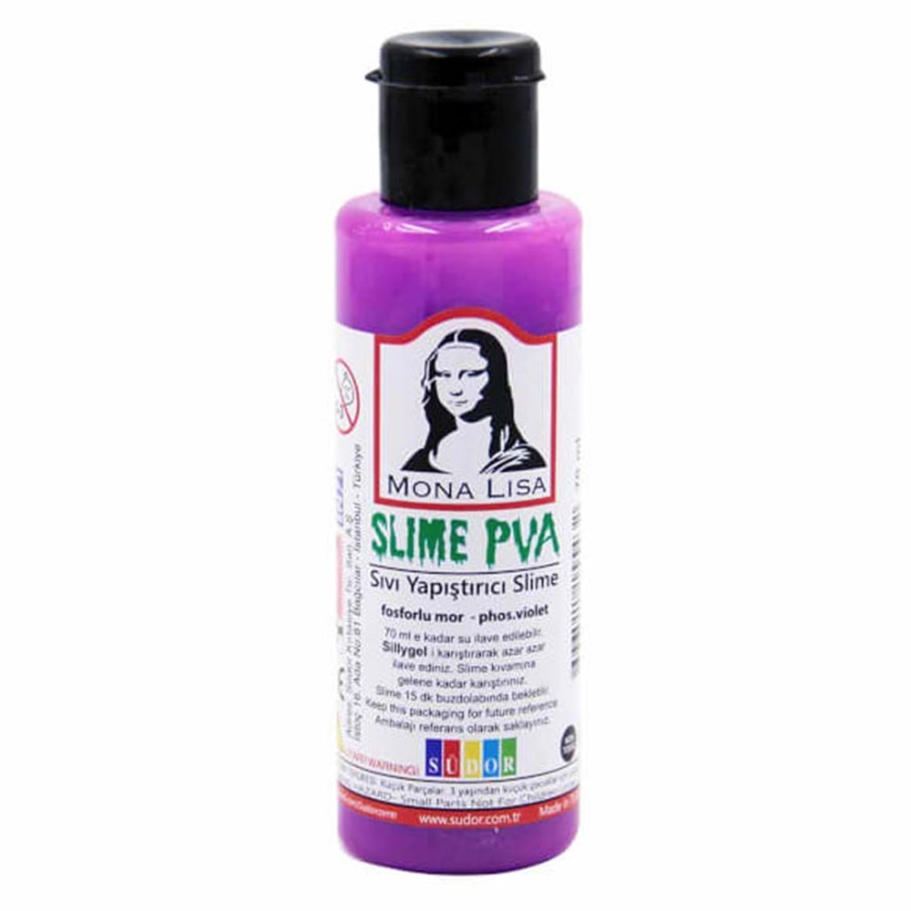 Südör Mona Lisa Fosforlu Mor Slime Yapıştırıcı (PVA) - 70 ml Neon Mor Tutkal
