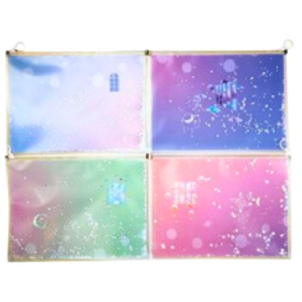 Südor Desenli Dosya Fermuarlı A4 Simli