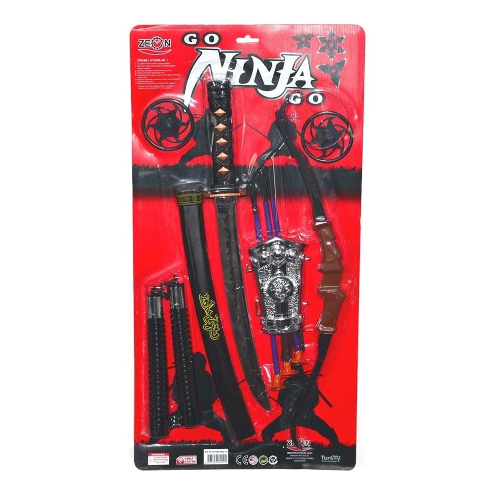 ZEON Go Ninja Go Oklu Ninja Savaş Seti - Kılıç, Yay ve Kama Aksesuarlı (ZN-2019)
