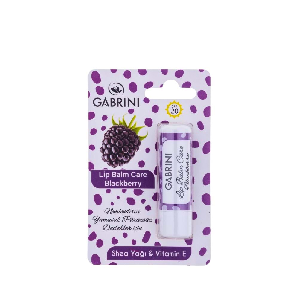 Gabrini Lip Balm Care Böğürtlenli Dudak Nemlendiricisi (SPF 20 Koruma)
