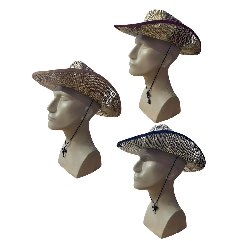 Hasır Şapka 2309068 | Yazlık Güneş Şapkası – Plaj & Kamp Şapkası