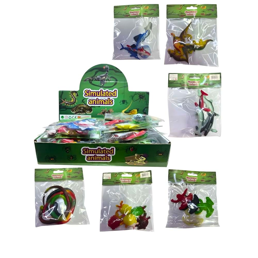 Poşetli Çoklu Hayvan Seti 2410118 – Soft PVC Hayvan Figürleri | Tek Adet