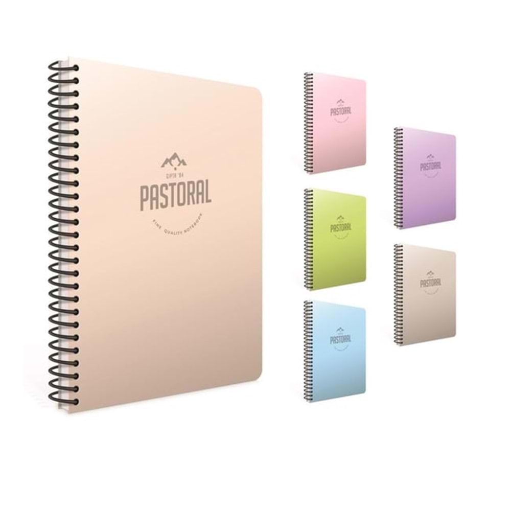 Gıpta Pastoral Serisi Kareli Spiralli Defter (17x24 cm, 96 Yp)