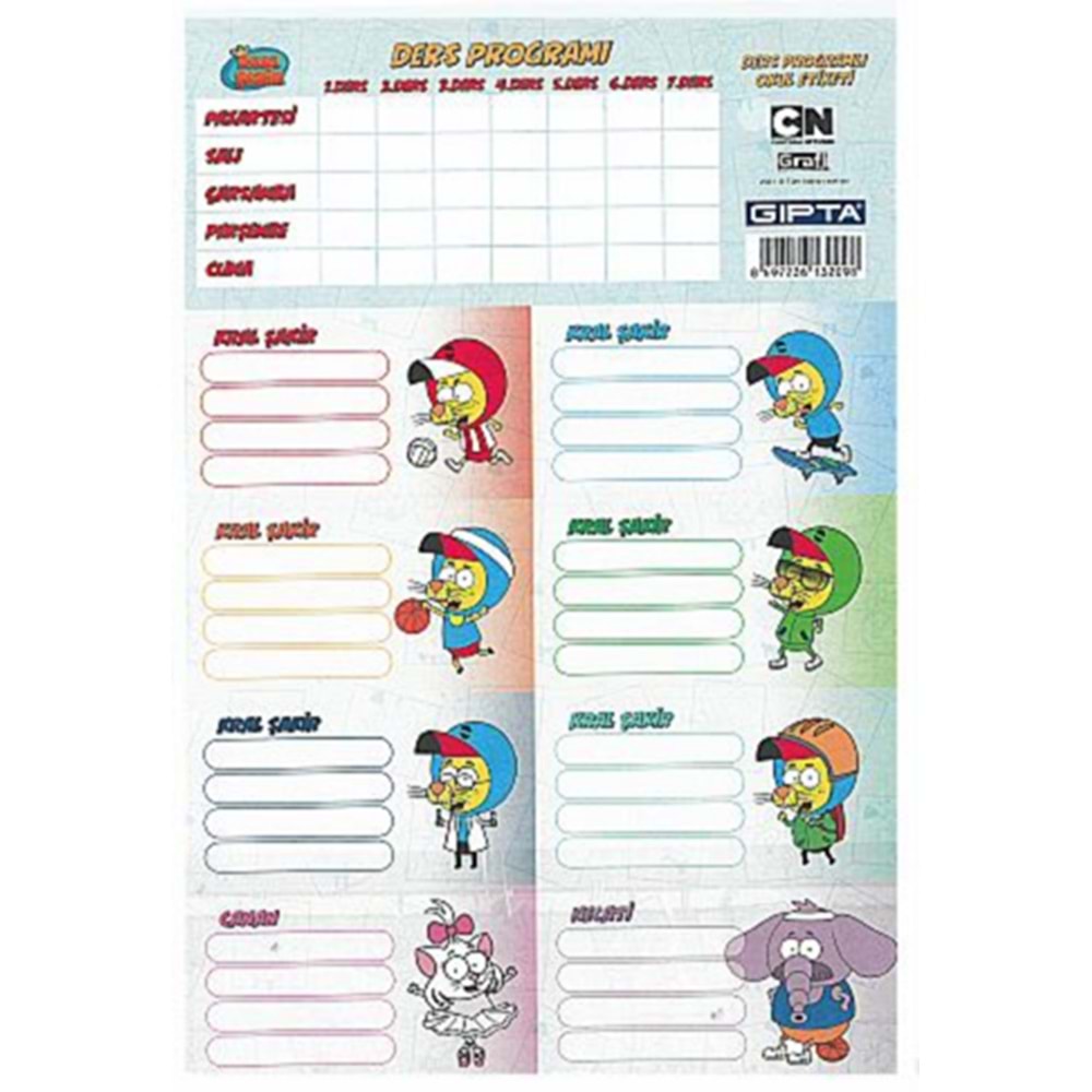 GIPTA Kral Şakir Lisanslı Ders Programı ve Kitap/Defter Etiketi Seti