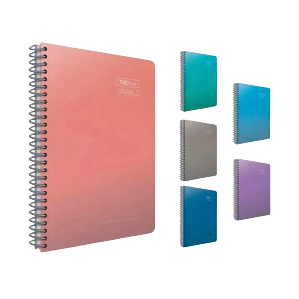 TheBook Spirals Spiralli Sert Kapak Defter A4 | 140 Yaprak Çizgili
