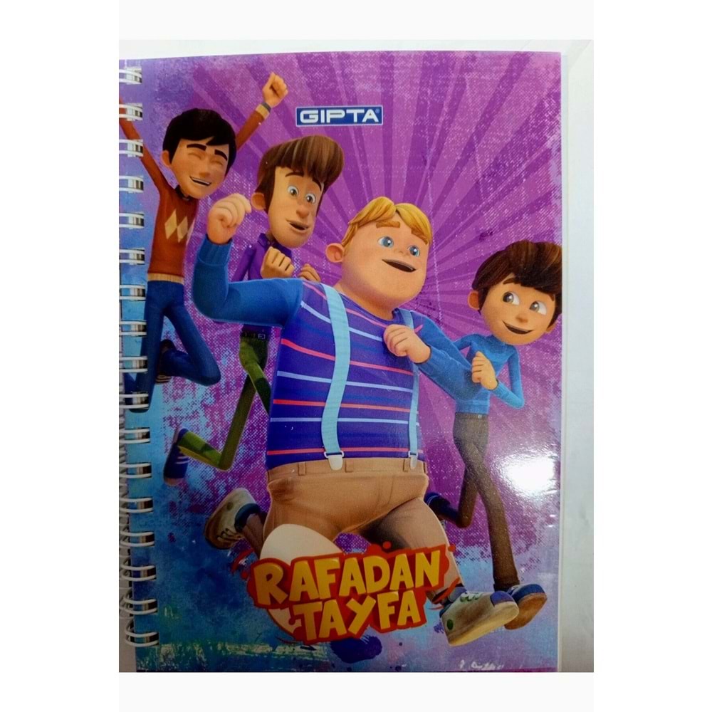 GIPTA Rafadan Tayfa Lisanslı A6 Spiralli Karton Kapak Çizgili Defter