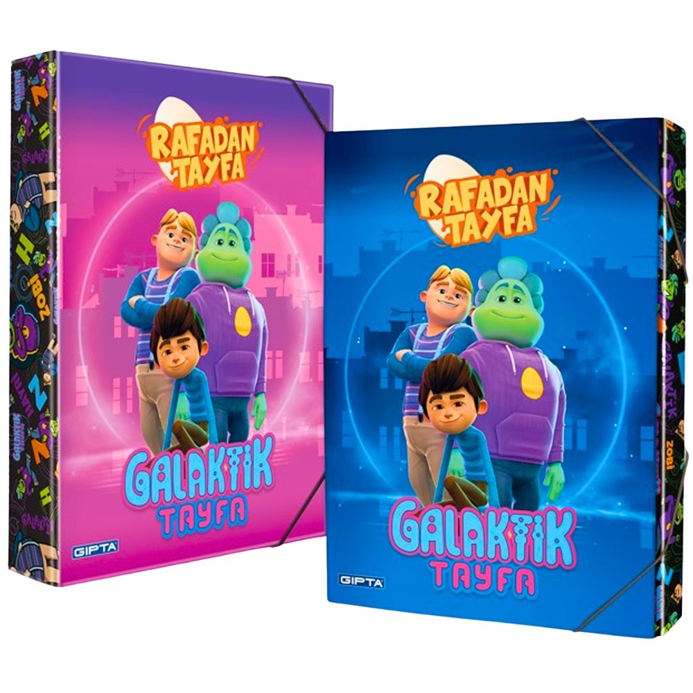 GIPTA Rafadan Tayfa Galaktik Tayfa Lisanslı Kutu Klasör - 25x35cm (Lastikli Okul Dosyası)