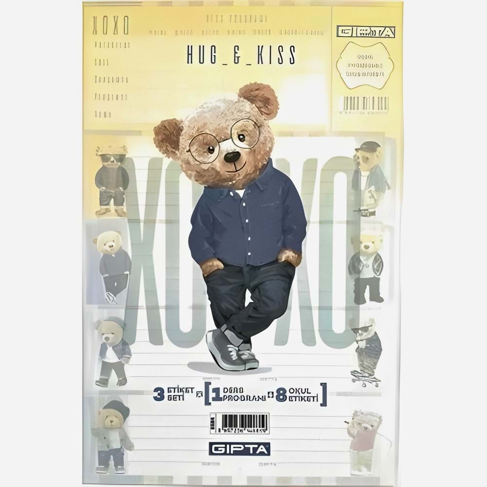 XOXO DERS PROGRAMLI OKUL ETİKETİ -3 YP.