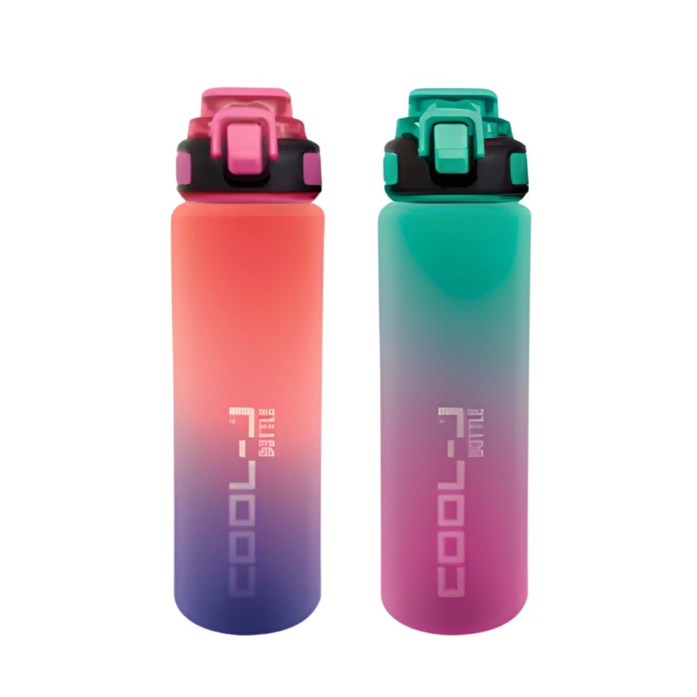 Kilitli Sporcu Matara 1000 ml | PCTG Sağlam Gövde | 2 Renk Gradient Mix Su Şişesi