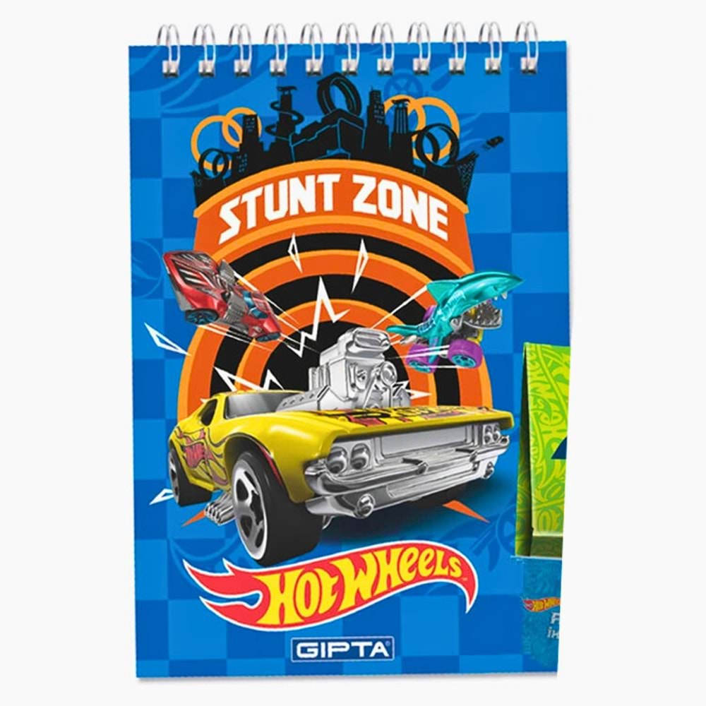 GIPTA Hot Wheels Lisanslı A7 Spiralli Mini Bloknot | Çizgili Not Defteri İkili Set