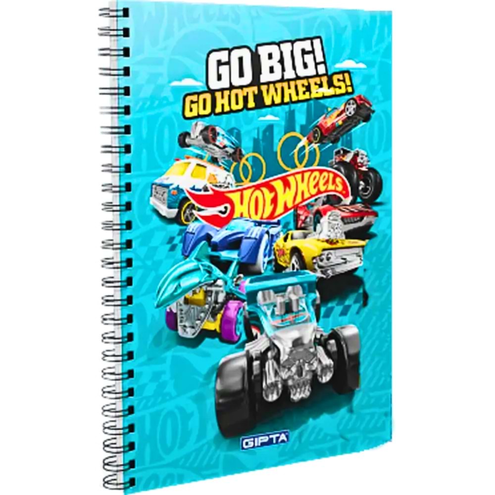 HOT WHEELS Lisanslı A6 Spiralli Çizgili Defter - Karton Kapak