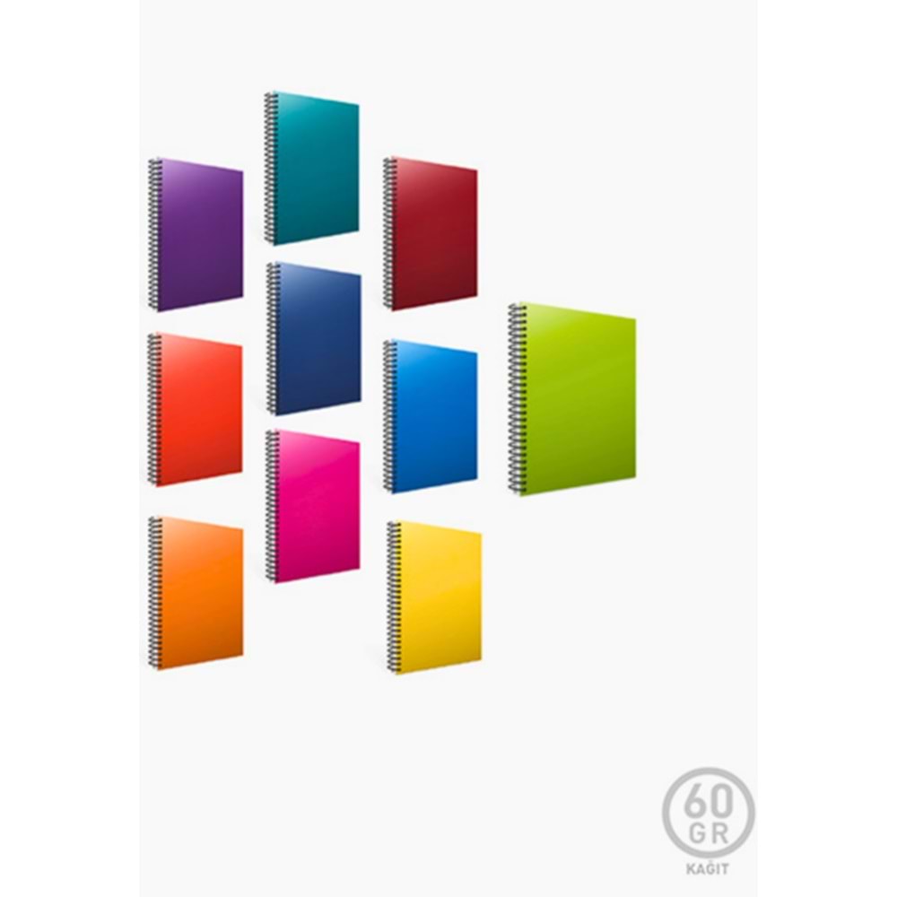 EKO A4 Spiralli PP Kapak Çizgili Defter 80 Yaprak (60 gr) | Okul ve Ofis
