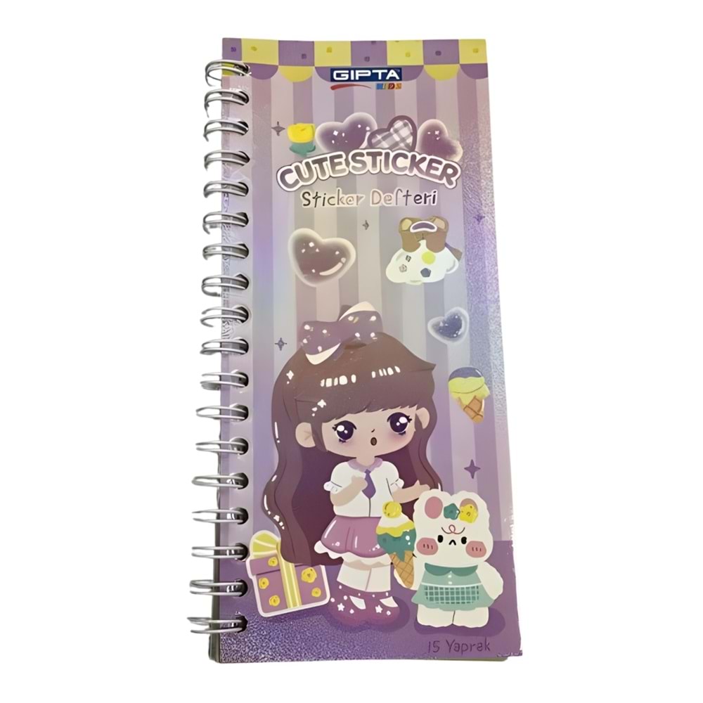 STICKER - CUTE STICKER DEFTERİ 7,3Xx6,2CM 15YAPRAK