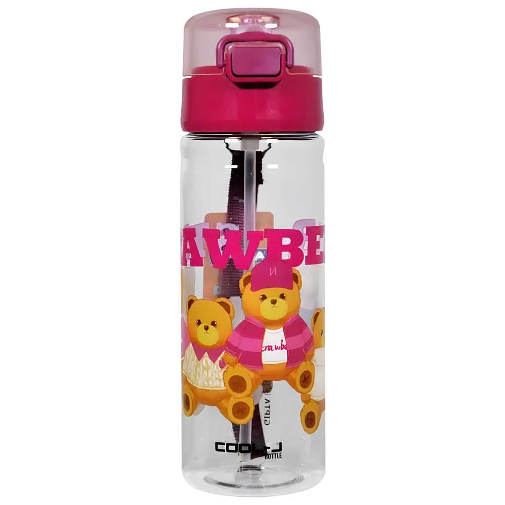 XOXO Pipetli Matara 500 ml | PC Malzeme | Sevimli Desenli Sızdırmaz Su Şişesi