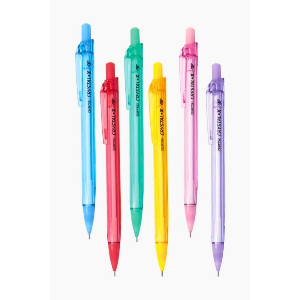 Gıpta Crystal X 0.7 mm Tıklamalı Versatil Kalem (6'lı Set)