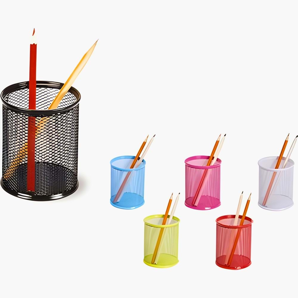 Yuvarlak Metal File Kalemlik ve Masa Seti (6 Renkler- Ofis Masa Düzenleyici