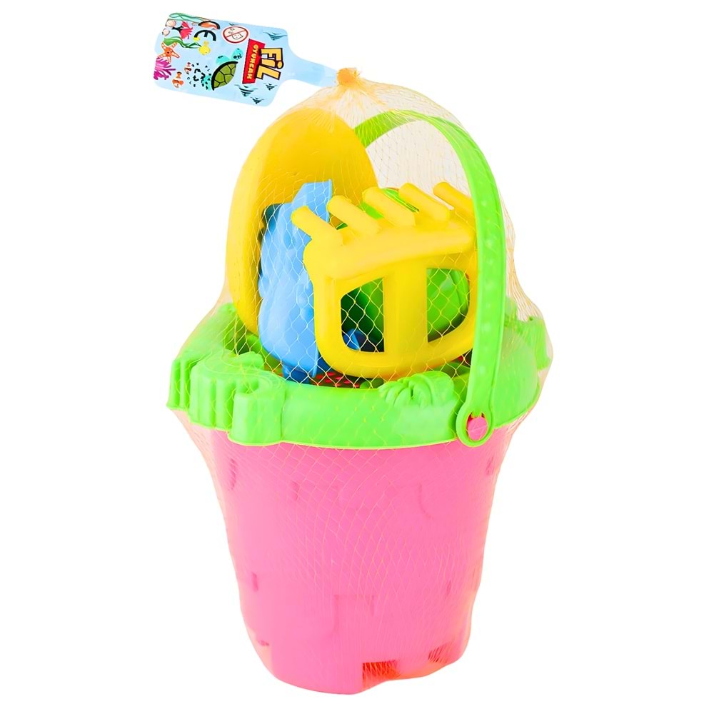 NZM-203 Yuvarlak Büyük Figürlü Kova – 42 cm Kum Seti