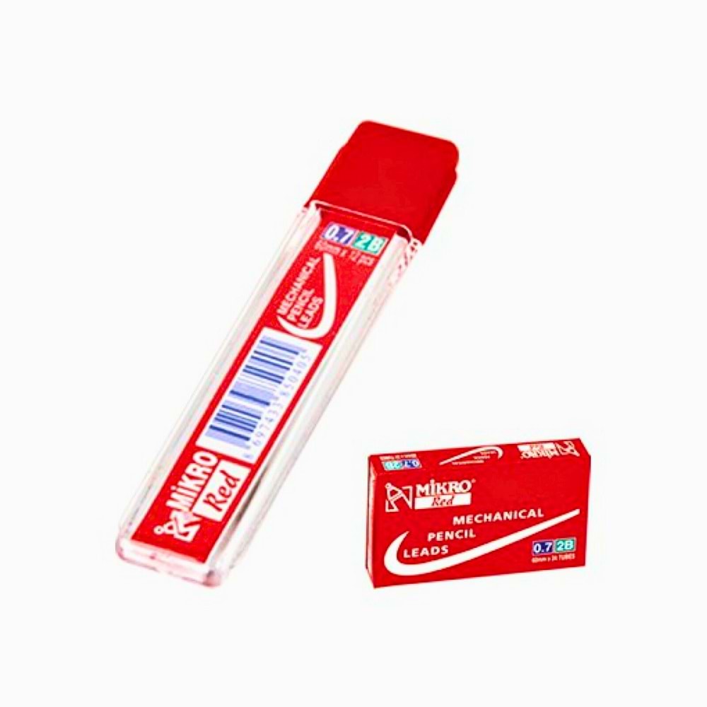 MİKRO Red Kırmızı Renkli Kurşun Kalem Ucu 0.7 mm 2B (60 mm)