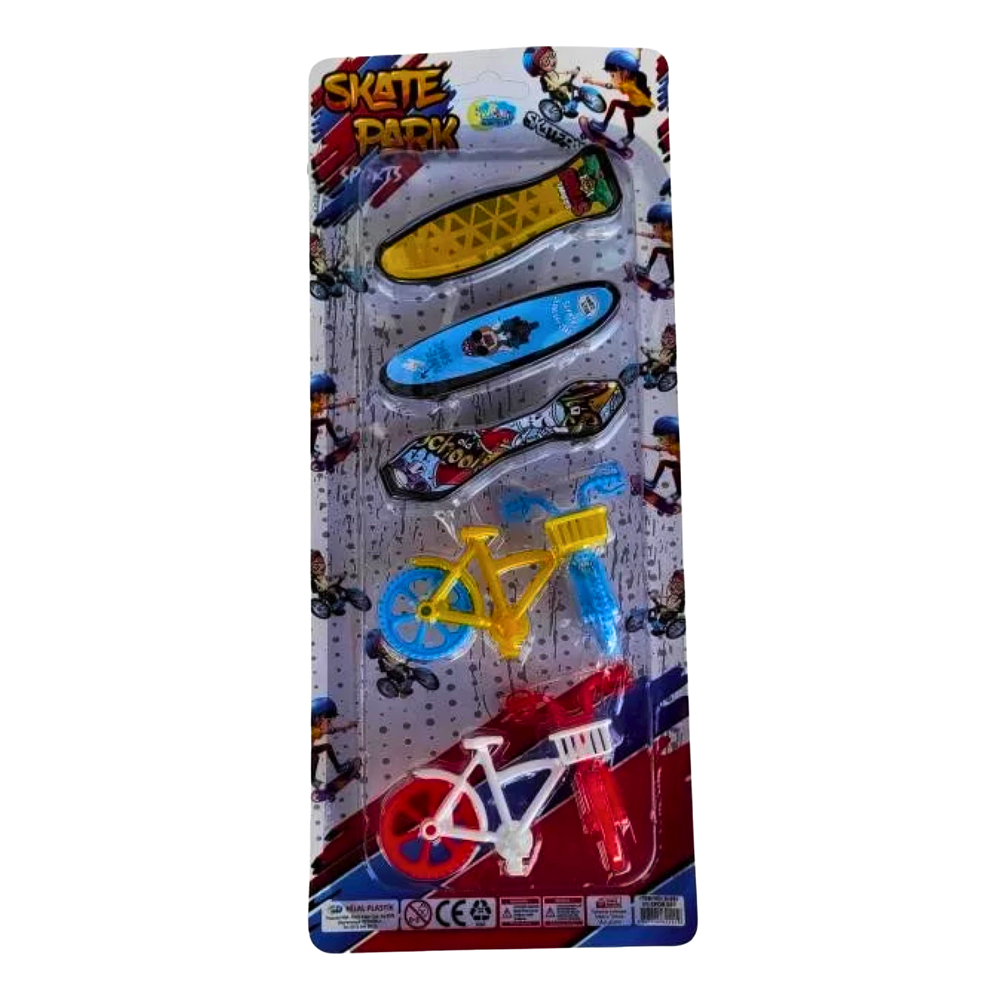 2 Bisiklet 2 Kaykay Seti | Mini Oyuncak Skate Park Seti
