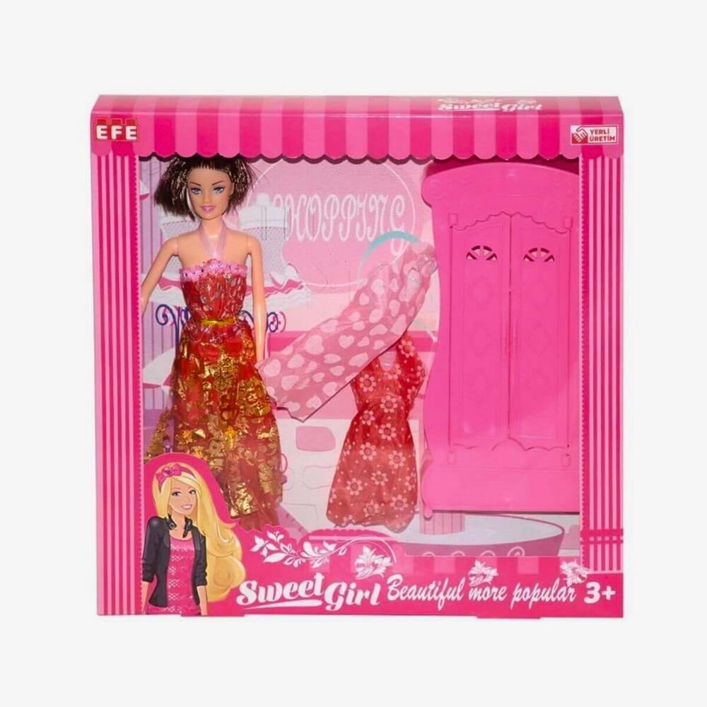Sweet Girl Gardıroplu ve Market Arabalı Bebek Oyun Seti